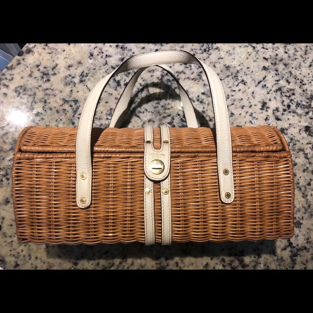 Large Kate Spade wicker handbag